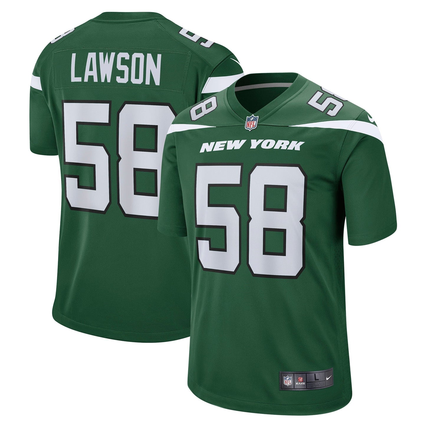 Men's Nike Carl Lawson Gotham Green New York Jets Game Jersey