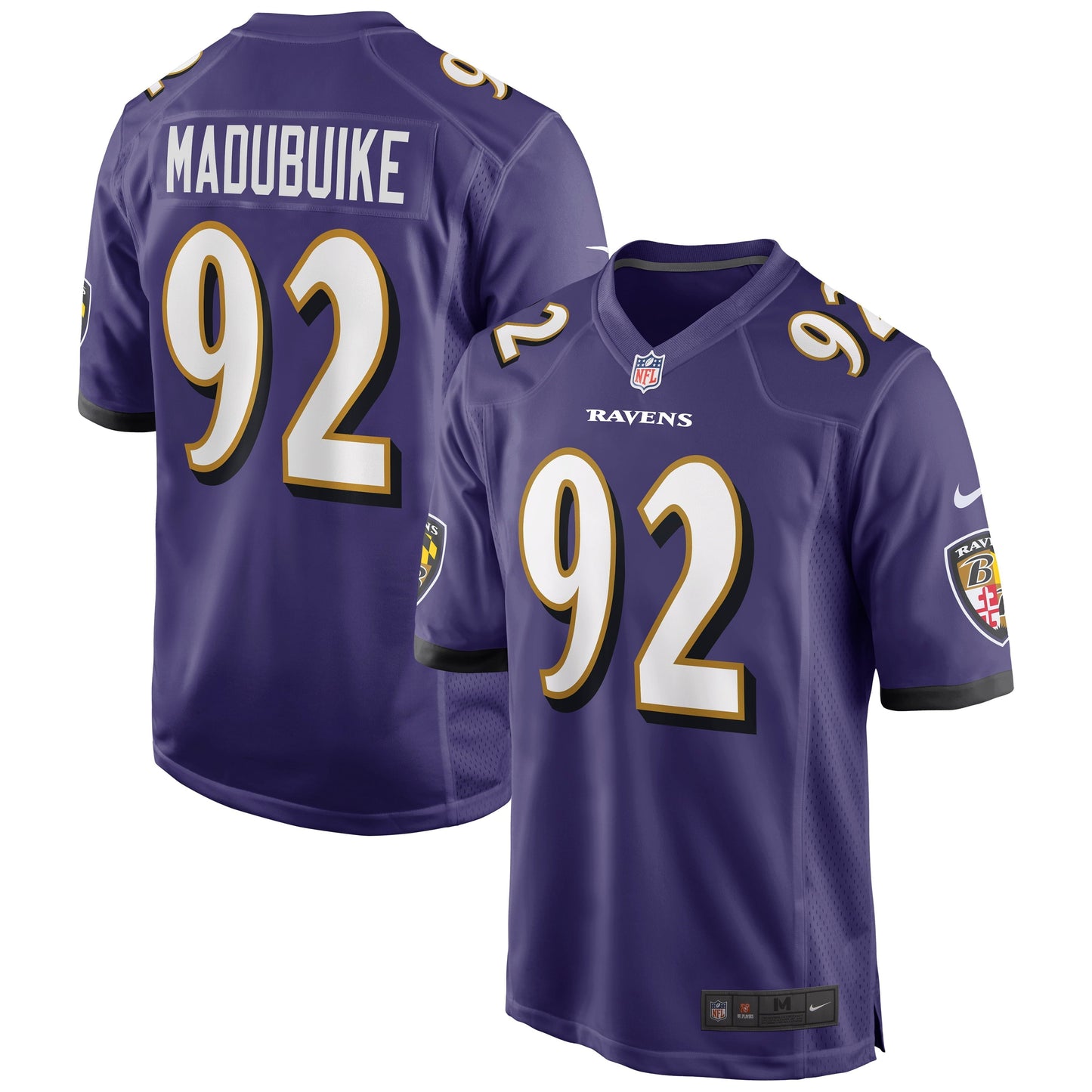 Men's Nike Justin Madubuike Purple Baltimore Ravens Game Player Jersey
