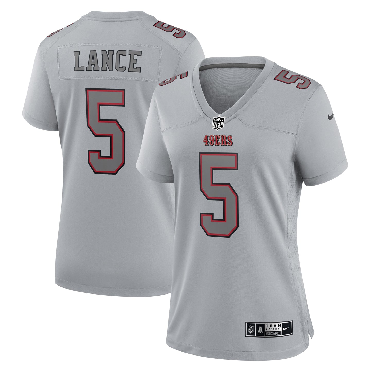Trey Lance San Francisco 49ers Nike Women's Atmosphere Fashion Game Jersey - Gray