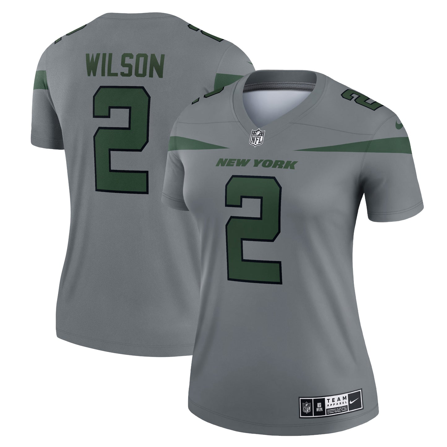 Zach Wilson New York Jets Nike Women's Inverted Legend Jersey - Gray