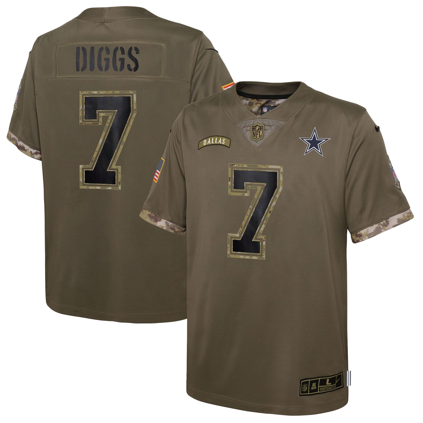 Trevon Diggs Dallas Cowboys Nike Youth 2022 Salute To Service Player Limited Jersey - Olive