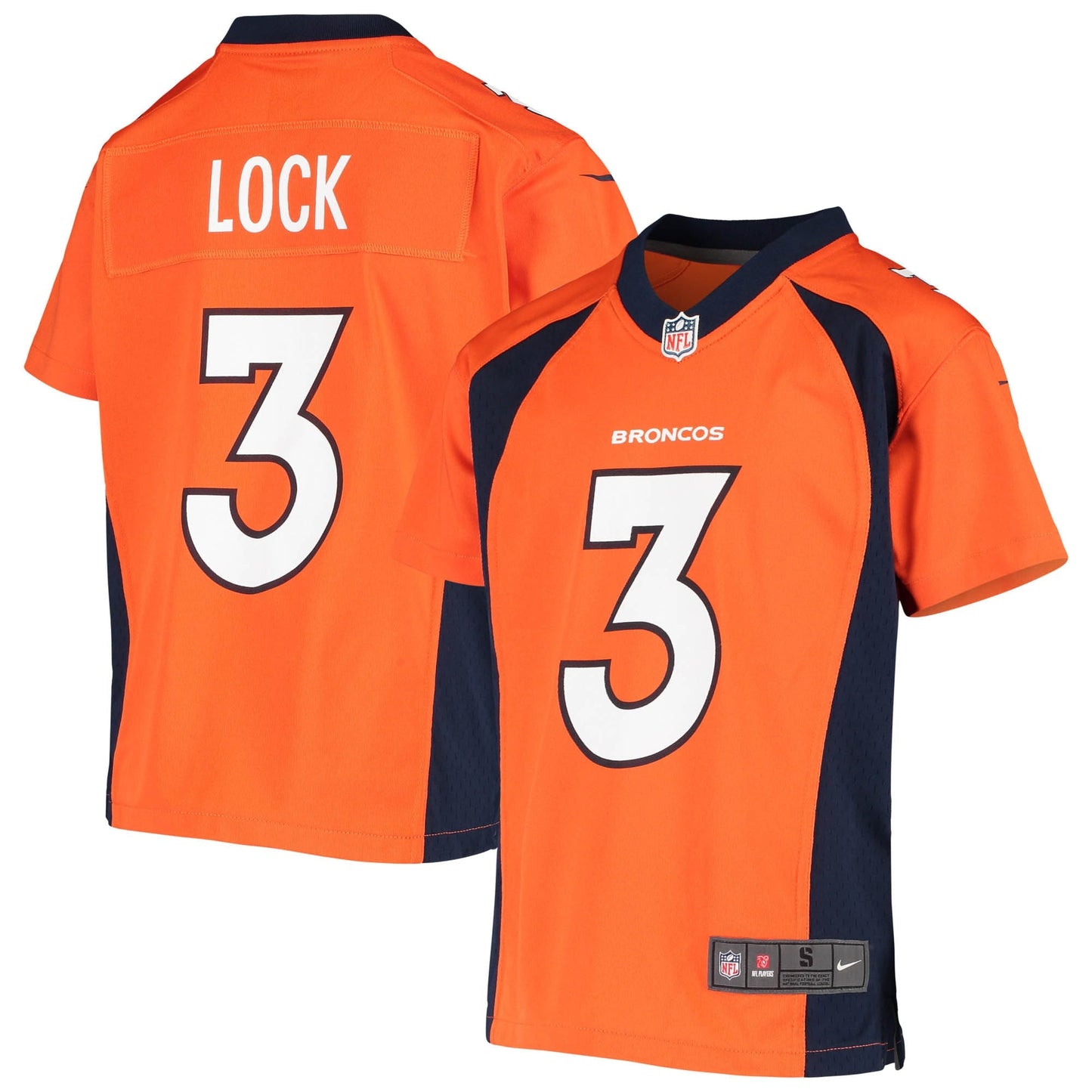 Youth Nike Drew Lock Orange Denver Broncos Player Game Jersey